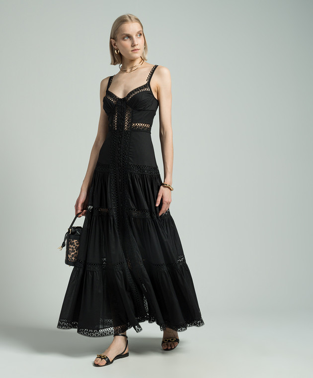 Charo Ruiz - Black Ardele shirt dress with lace 241641 - shop with