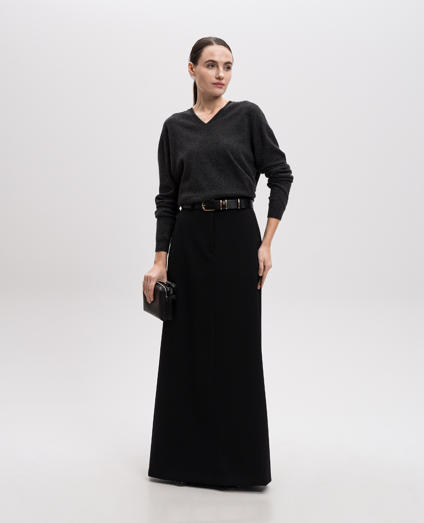 

Roux black wool maxi skirt The Row