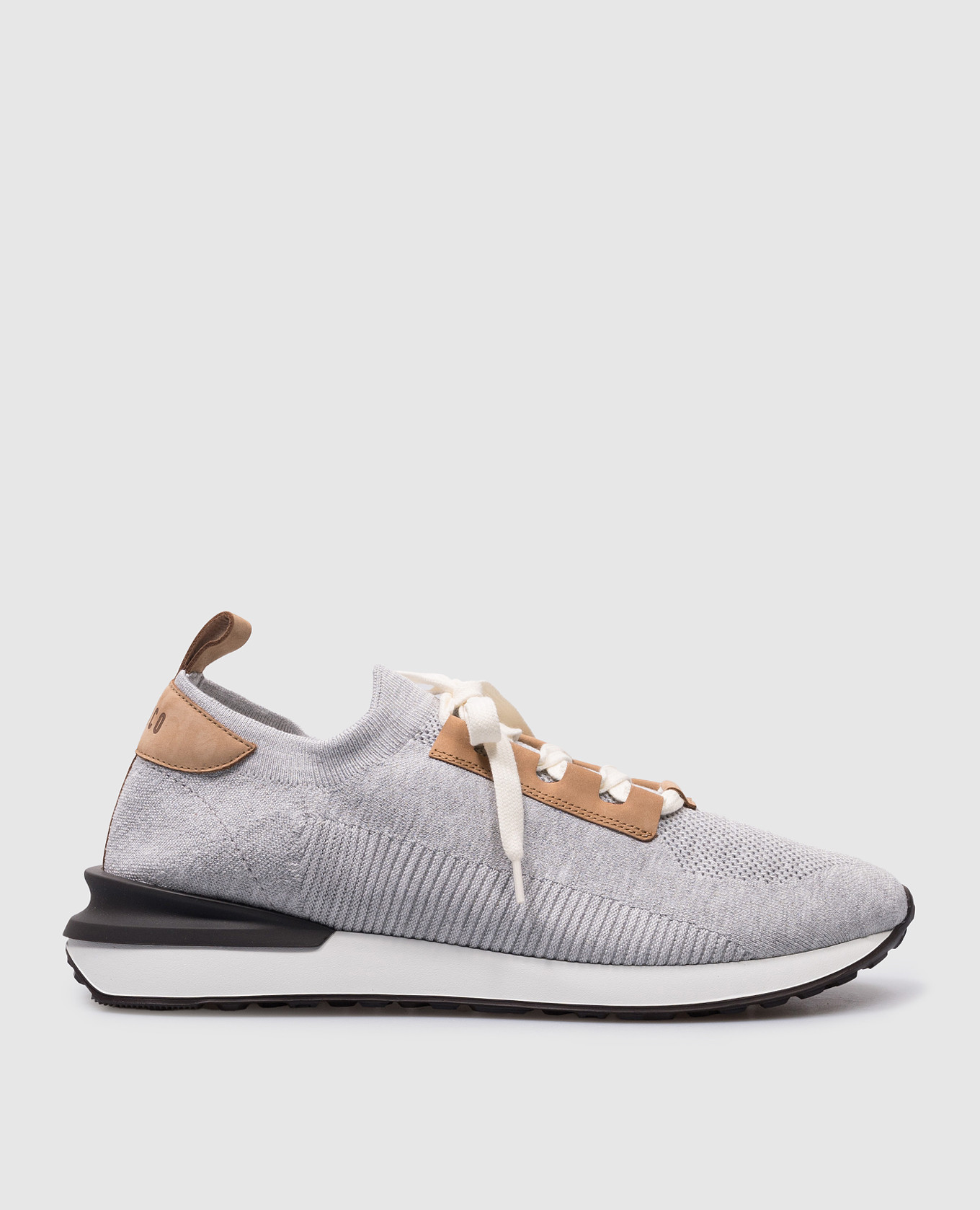 Gray combination sneakers with logo peserico