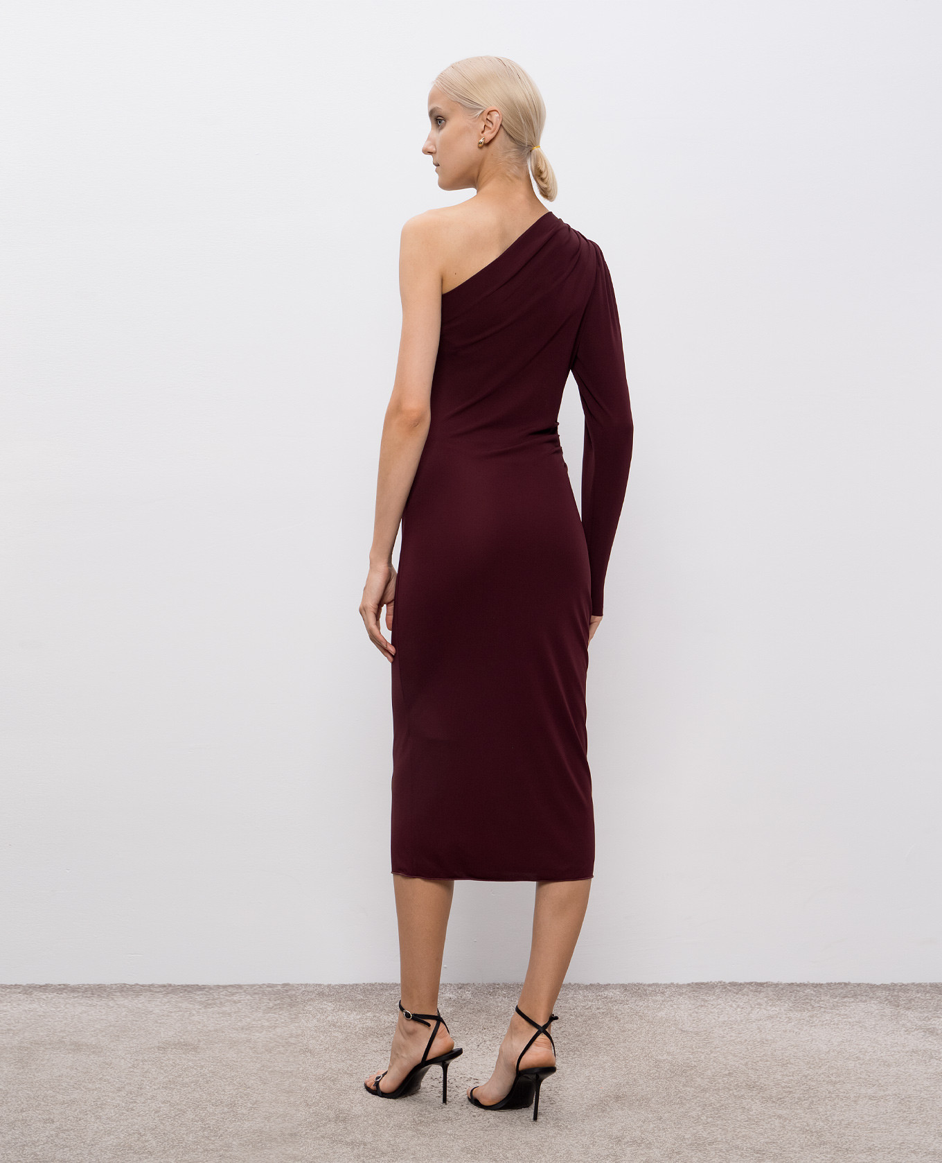 GARGANO burgundy one-shoulder dress Max Mara 4