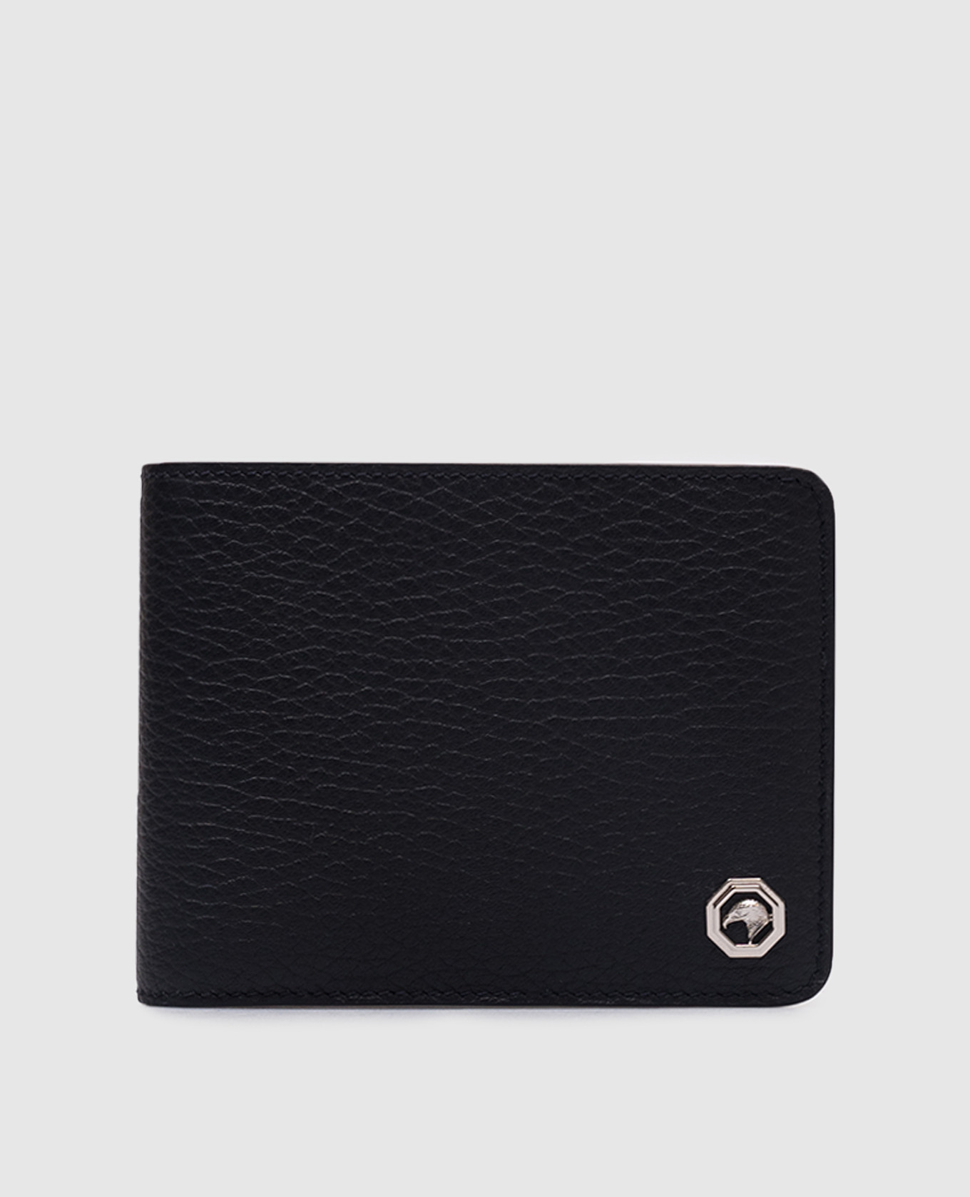 

Blue leather wallet with palladium-plated emblem Stefano Ricci