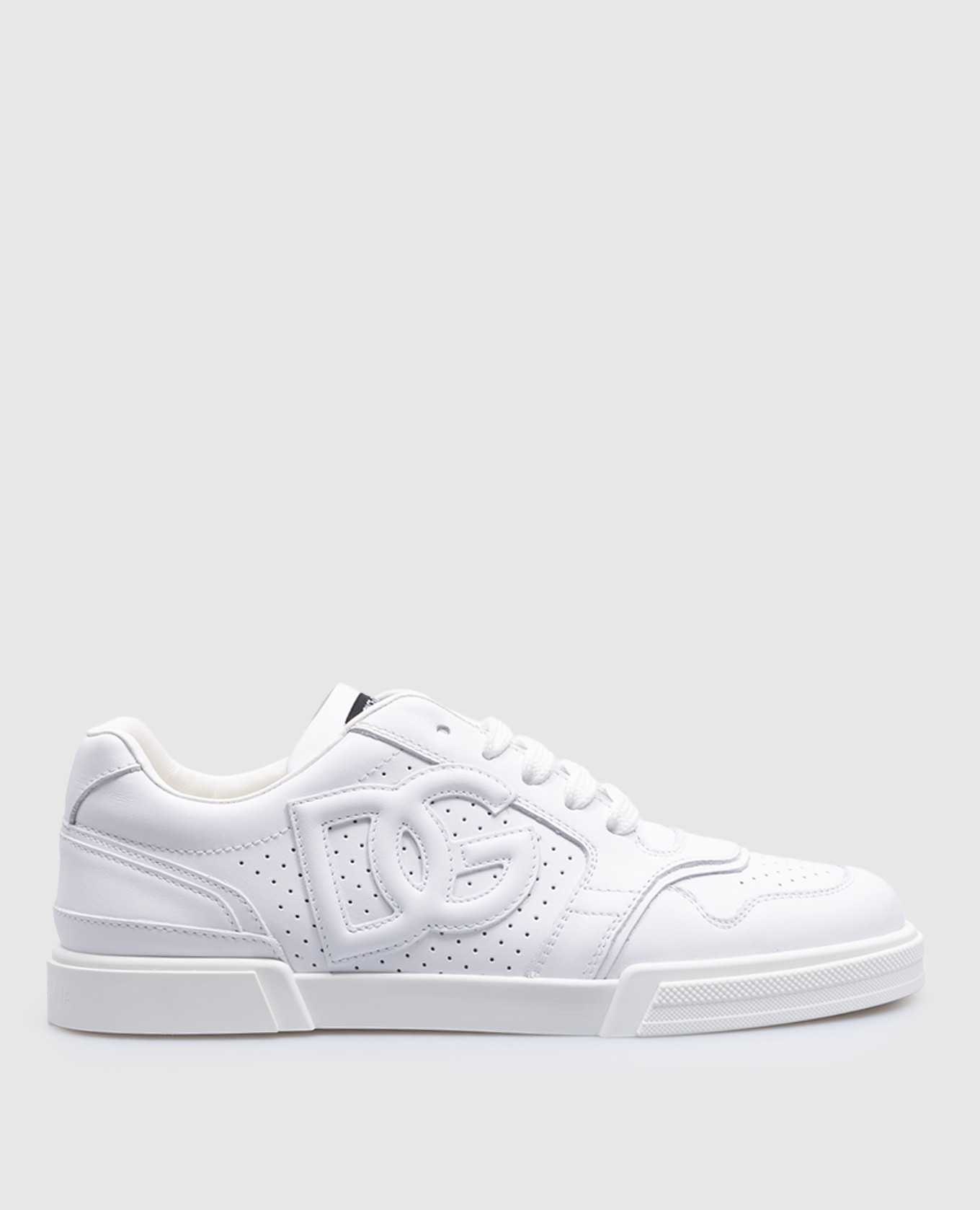 

Children's white leather sneakers with monogram logo Dolce&Gabbana