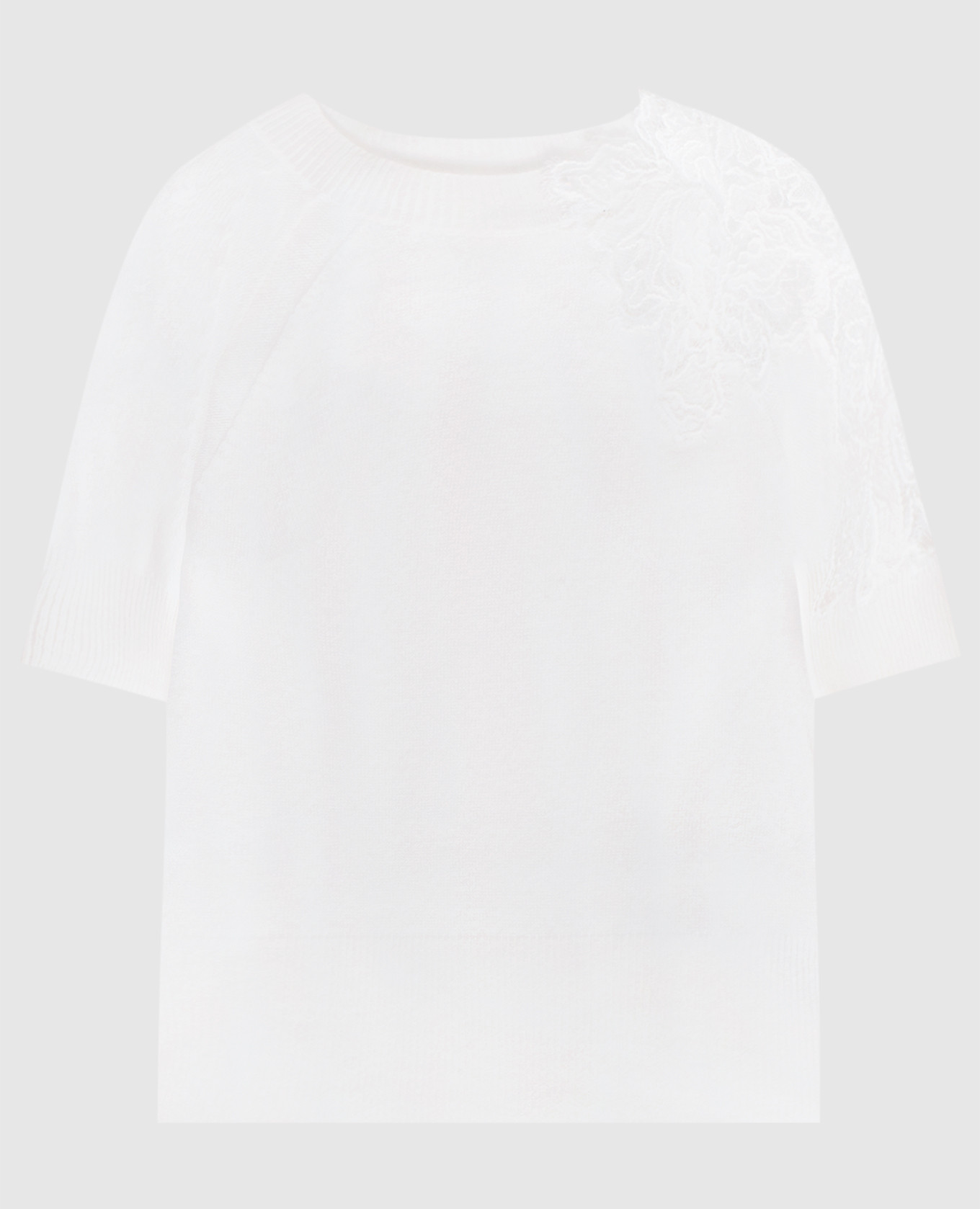 

White cashmere top with lace Ermanno Scervino, Белый