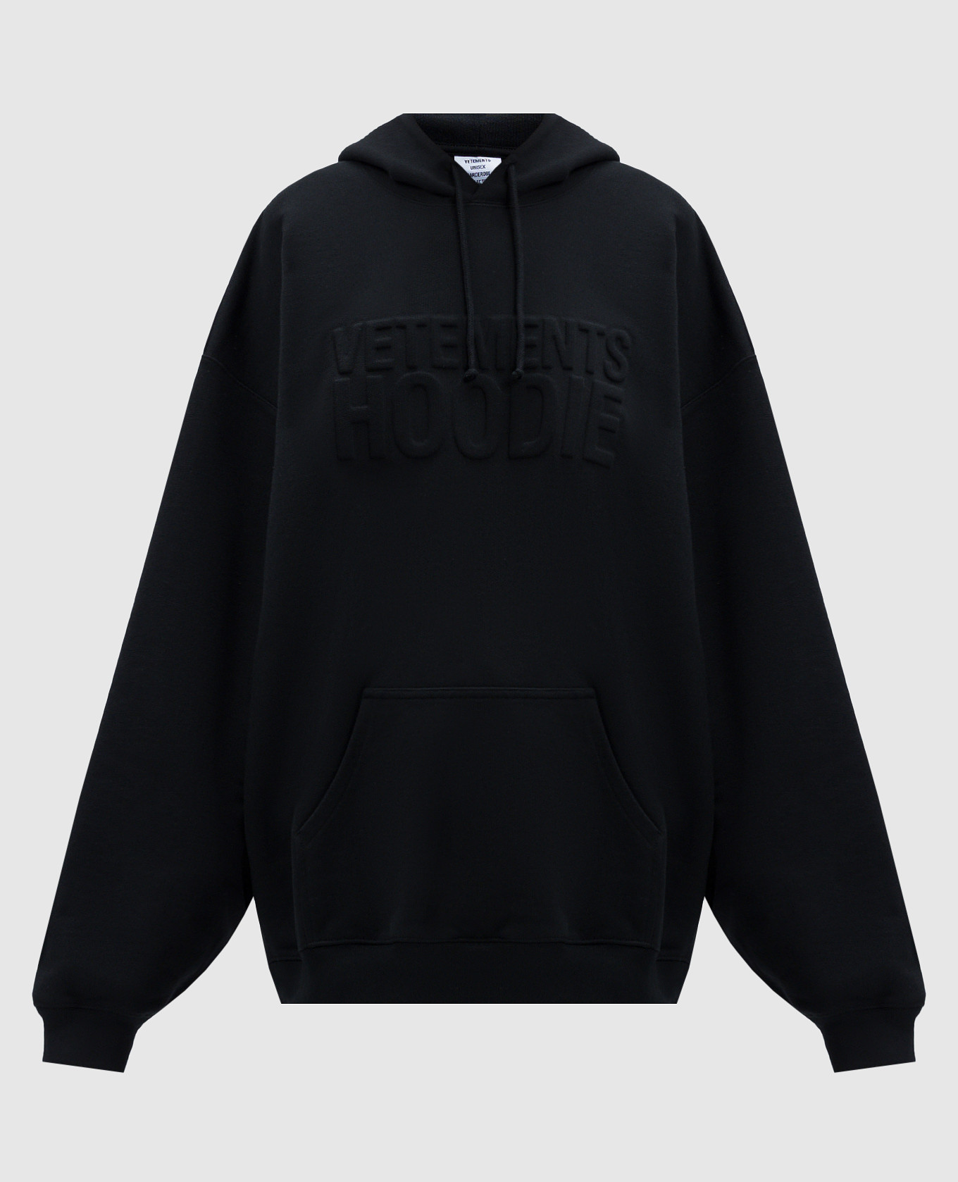

Black hoodie with textured logo Vetements