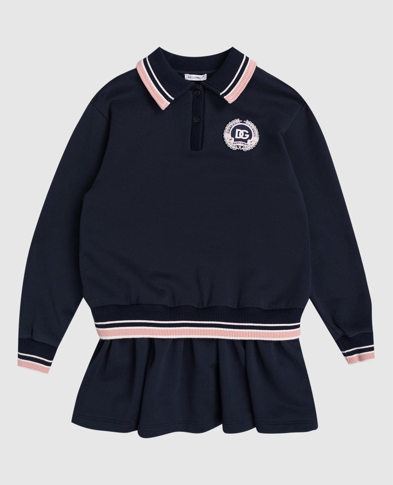 

Baby blue mini dress with monogram logo patch Dolce&Gabbana