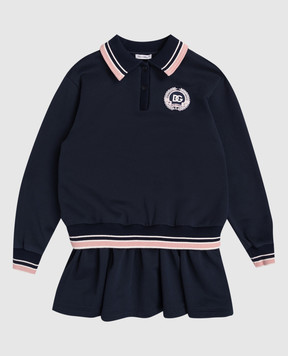 Dolce&Gabbana Baby blue mini dress with monogram logo patch L5JD9FG7PGJ812+
