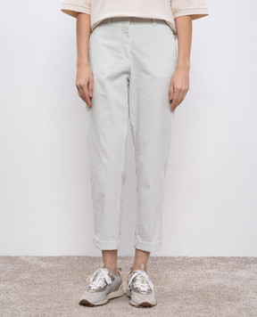 Peserico Green pants with lapels P04680T300800
