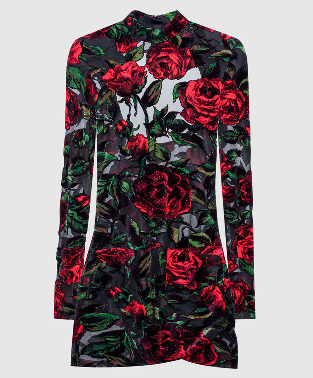 open lace back dress Daxita Dress in Romantic Red Rose Flock main image 0