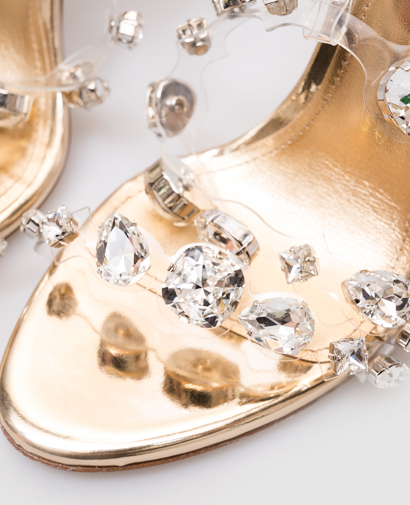 

Gold sandals with crystals Babe Pay Pls, Golden