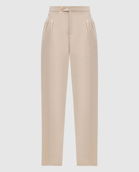 Twinset Yellow linen pants 251TP2763