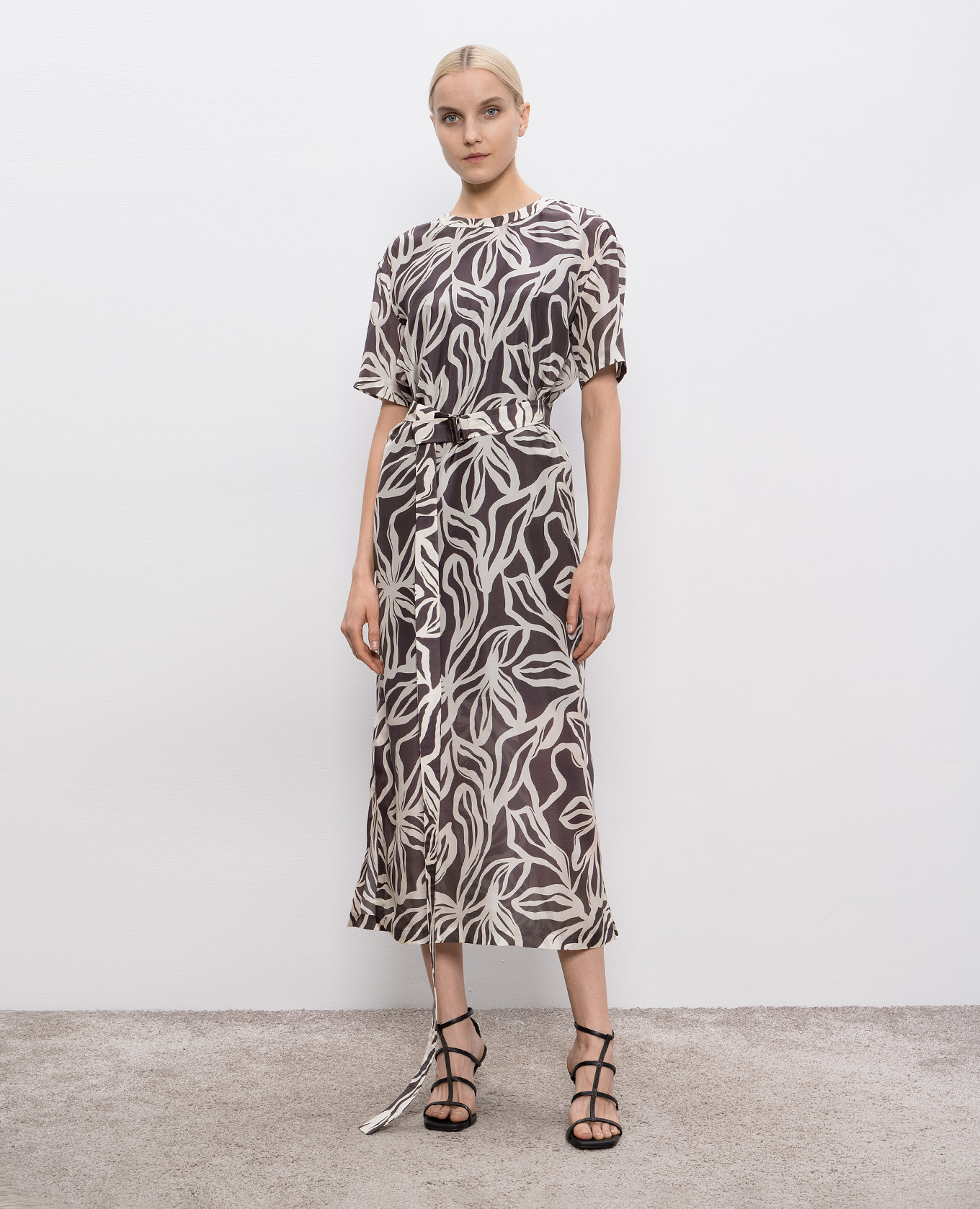 Printed silk dress Brunello Cucinelli 3