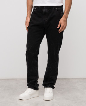 Balmain Black jeans with logo patch FH0MI083DG01