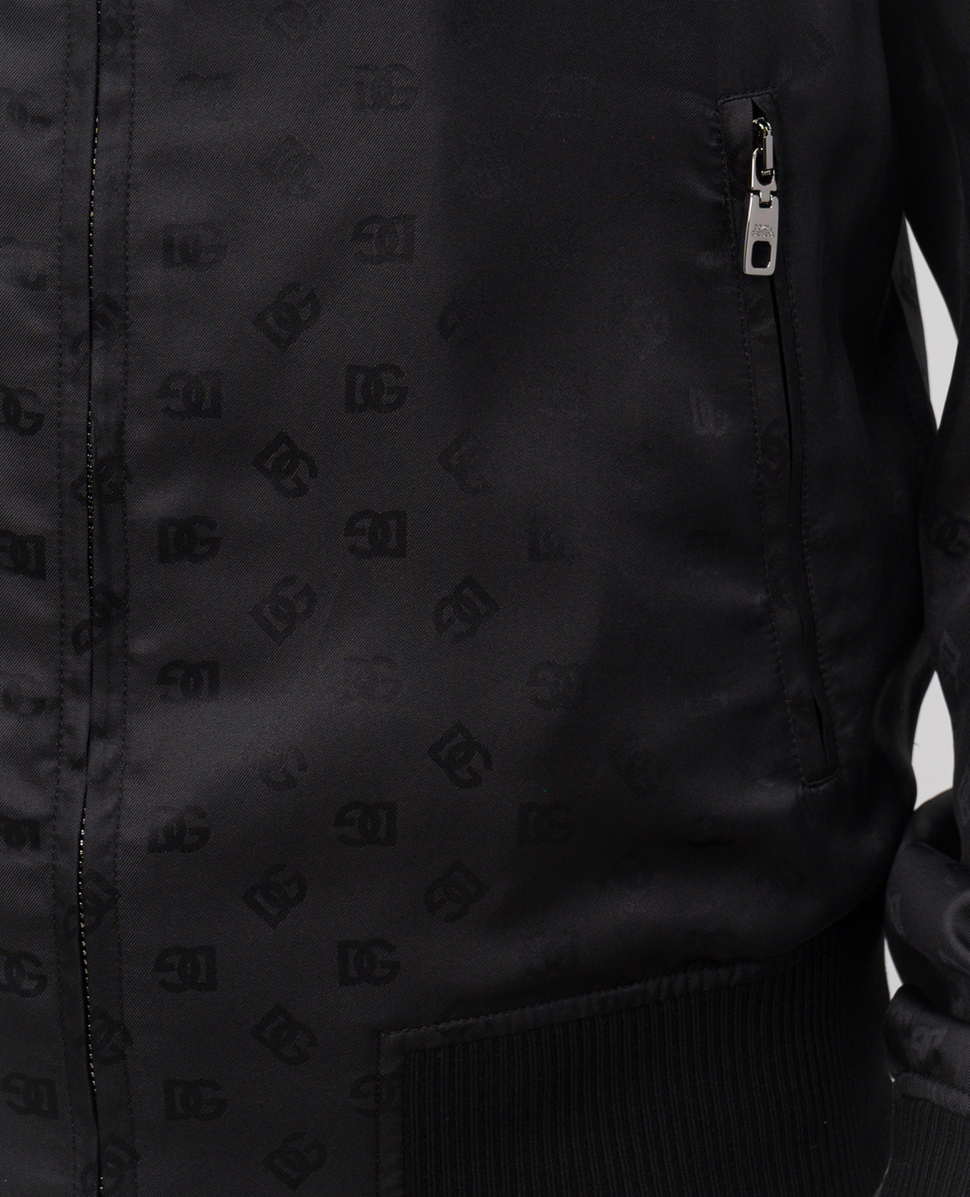 Black patterned silk bomber jacket Dolce&Gabbana 5
