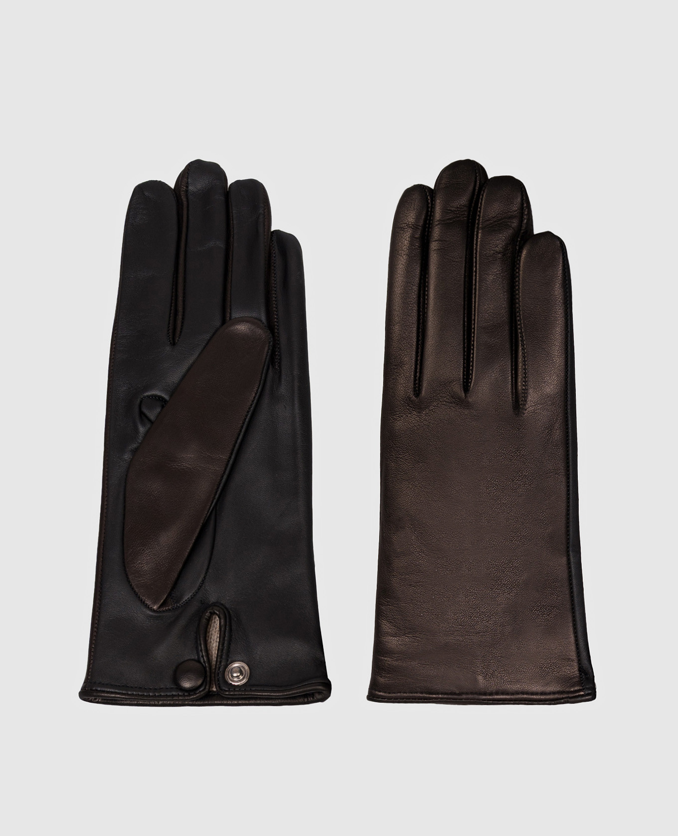 Black leather gloves Sermoneta Gloves