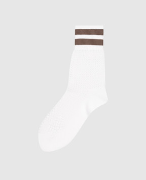 Brunello Cucinelli White socks with an openwork pattern MCSCO9101