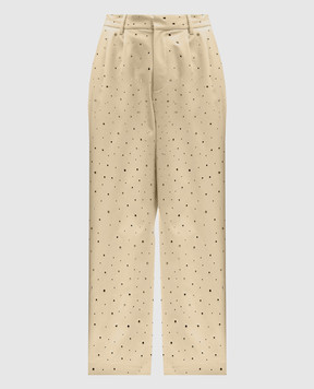 Giuseppe Di Morabito Milano Beige pants with crystals 02SSPA098FM02237