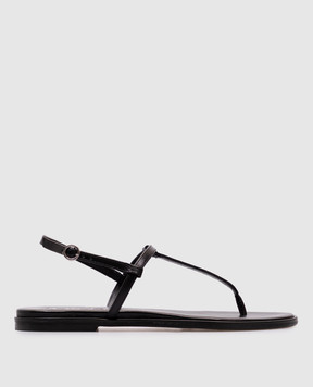 Aeyde Black leather sandals FSTTTR08FL48SS24800007