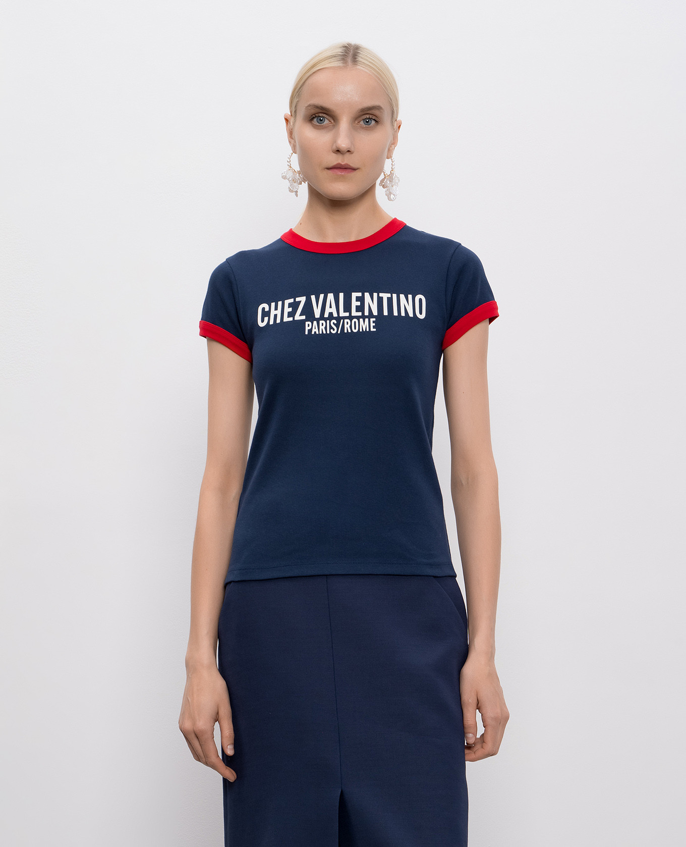 

Blue t-shirt with logo print Valentino