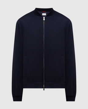 Brunello Cucinelli Blue cashmere bomber jacket MV4216550