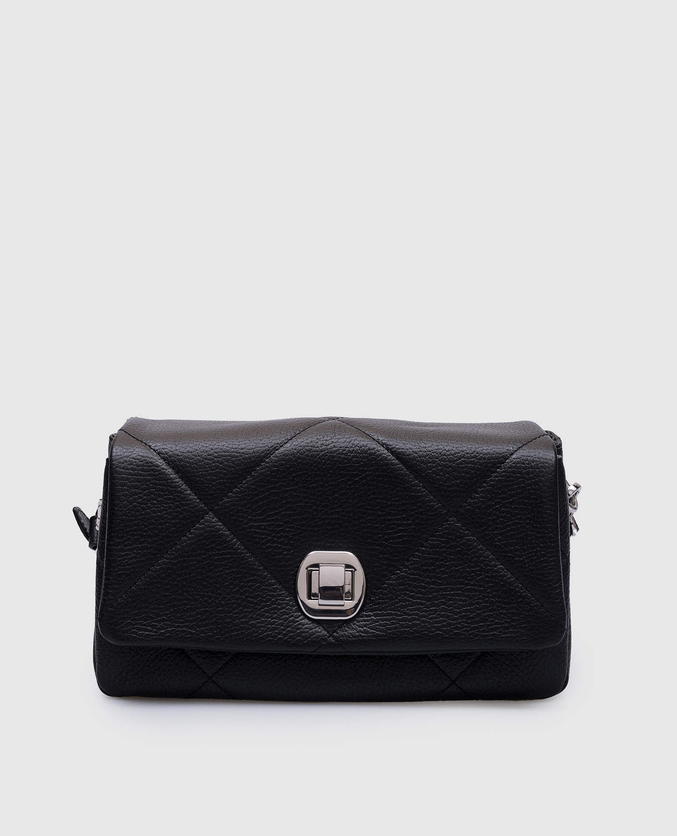 

Black quilted leather messenger bag Gianni Notaro