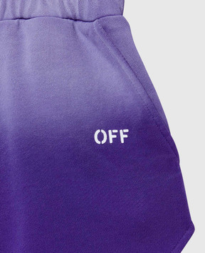 Off-White Children's purple shorts with logo print OGCI001S25FLE002