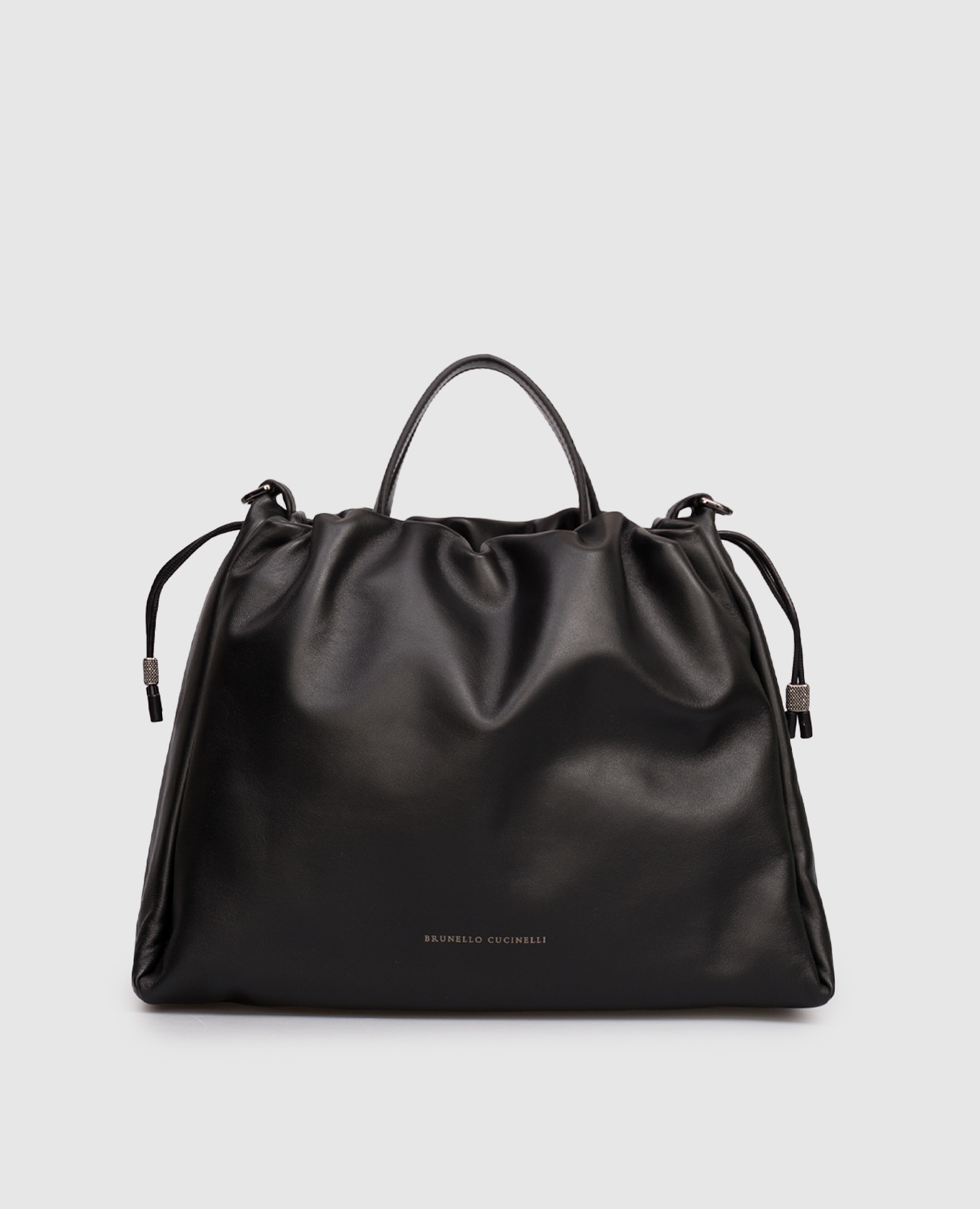 

Mellow black leather tote bag Brunello Cucinelli