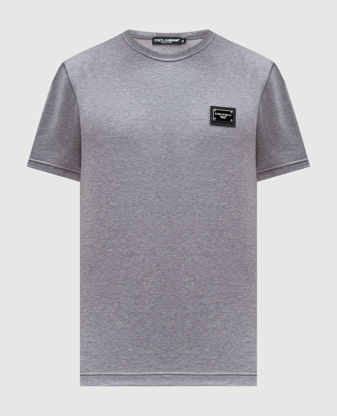 Gray t-shirt with metallic logo Dolce&Gabbana