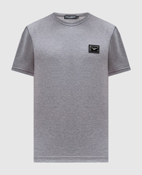 Dolce&Gabbana Gray t-shirt with metallic logo G8PT1TG7F2I