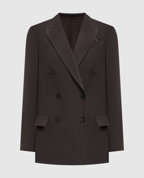Brunello Cucinelli Brown double-breasted jacket with wool M0W077038