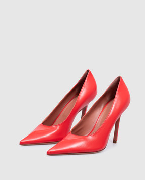 Amina Muaddi Christine red leather shoes 12S357106CHR