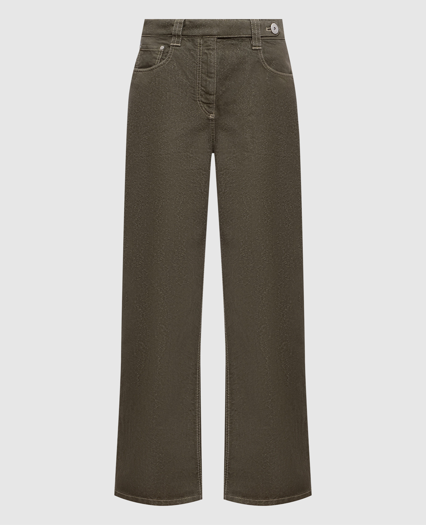 Green jeans with lurex Brunello Cucinelli