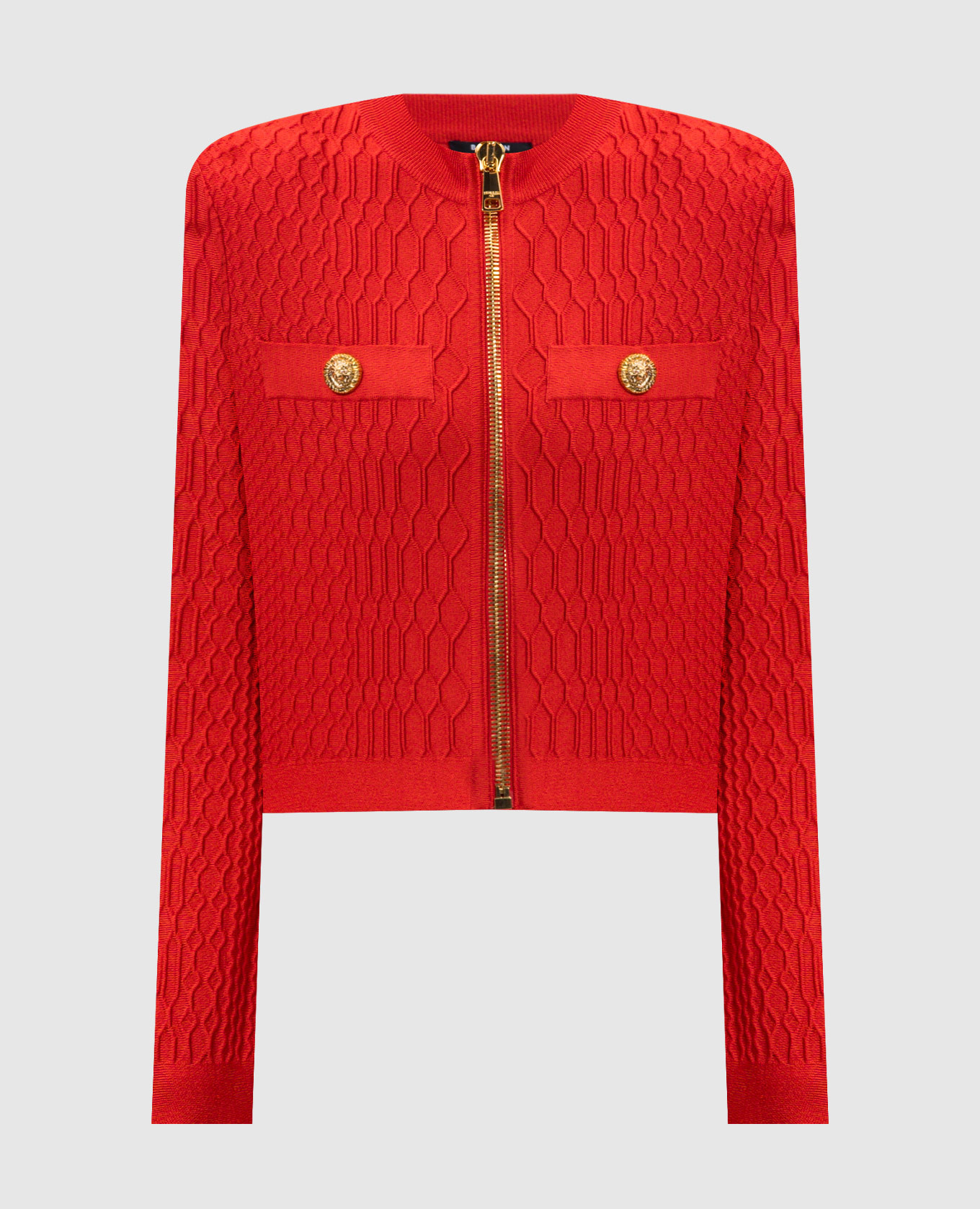Rood vest met structuurpatroon