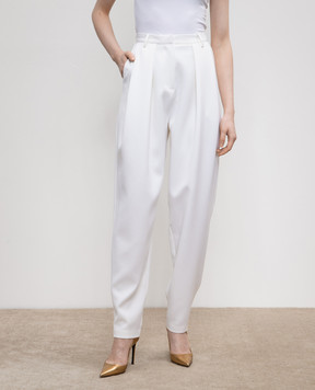 Magda Butrym White wool trousers with a high rise PANTS01104820