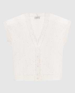 Peserico White openwork vest with sequins S99777F05A9110