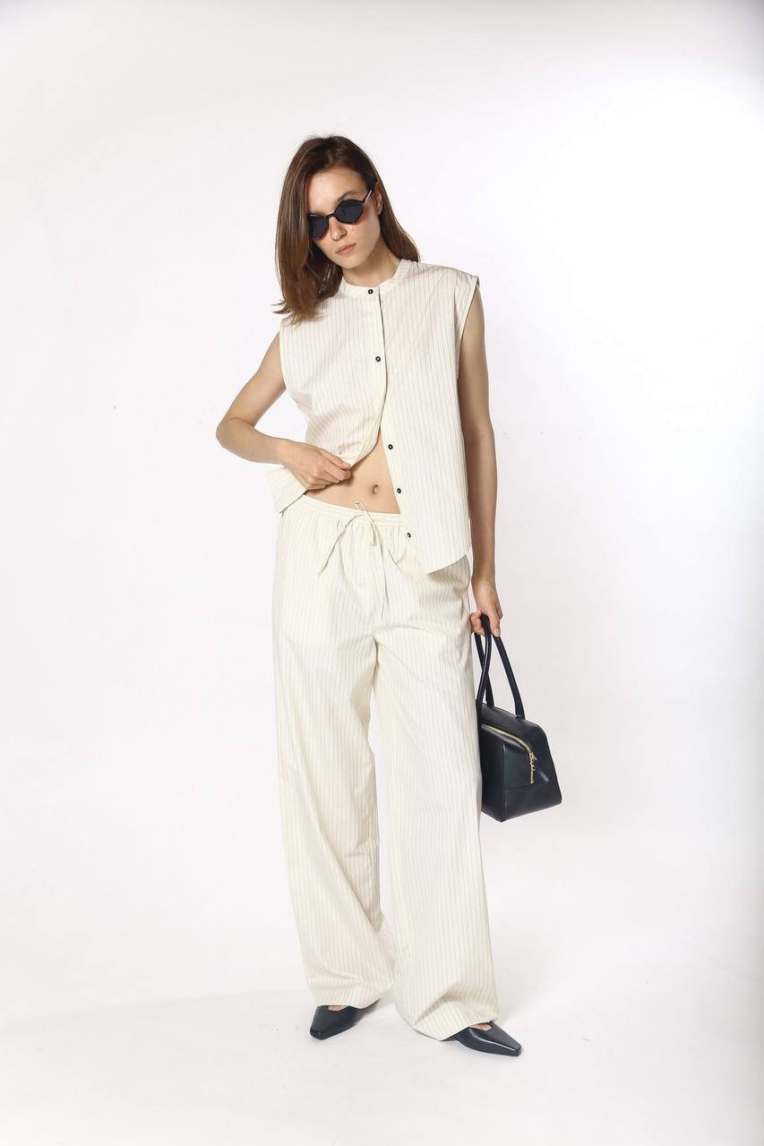 

Beige SERO striped pants Lou Lou Studio