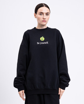 Vetements Black sweatshirt with print UH76HD350Bw