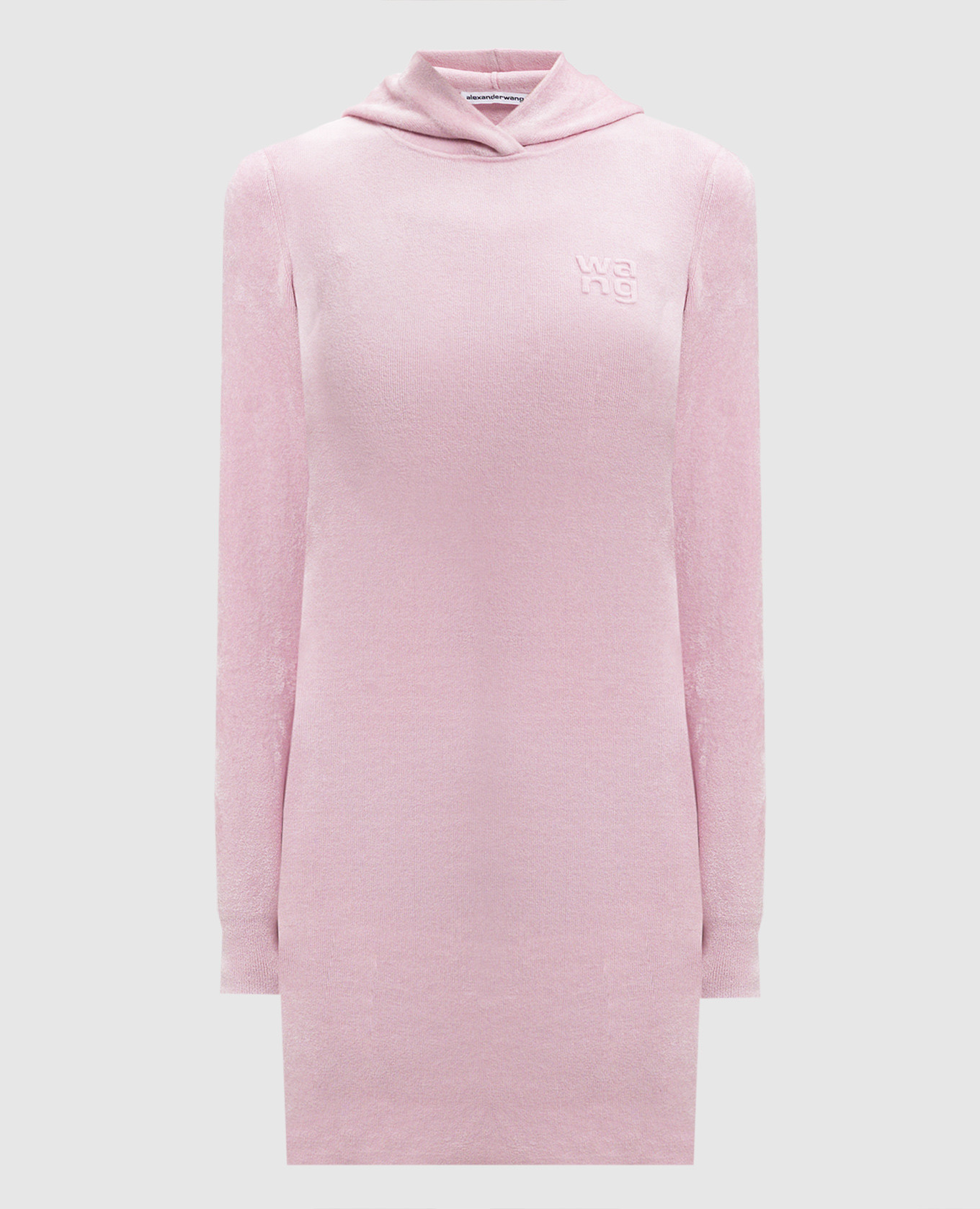 Pink hooded dress with logo Alexander Wang