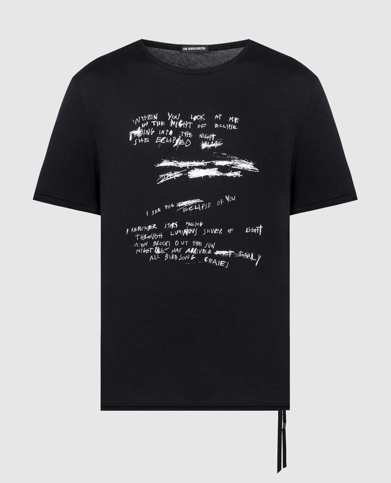 

Black Baptist t-shirt with contrast print Ann Demeulemeester, Черный