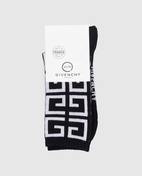Givenchy Children's black socks with a 4G logo pattern H30379