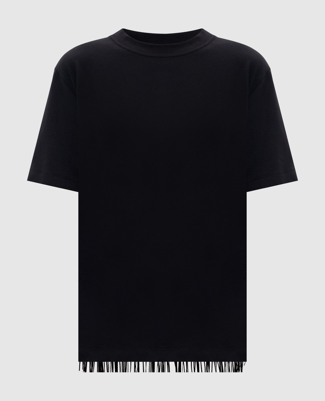 TEATINO black t-shirt with fringe Max Mara Sportmax