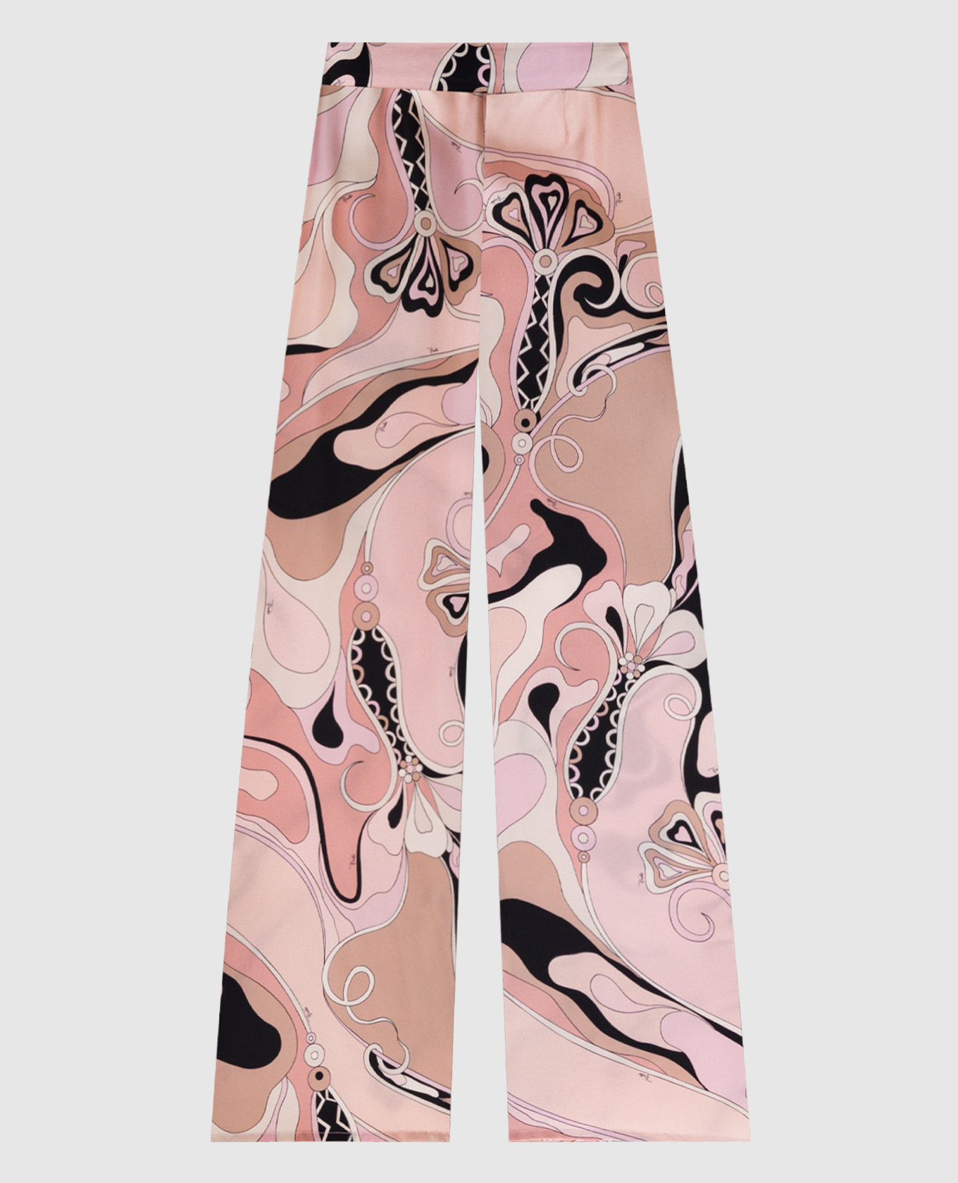 

Pink silk palazzo with floral print PUCCI