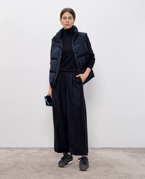 Peserico Blue wool pants with lurex P04151D03359