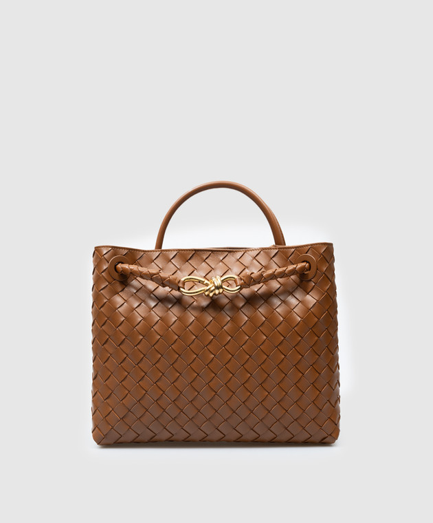 Bottega Veneta - Andiamo woven brown leather bag 766016VCPP12598