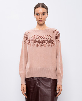 Ermanno Scervino Pink wool and cashmere jumper with a pattern D455M722RKLI