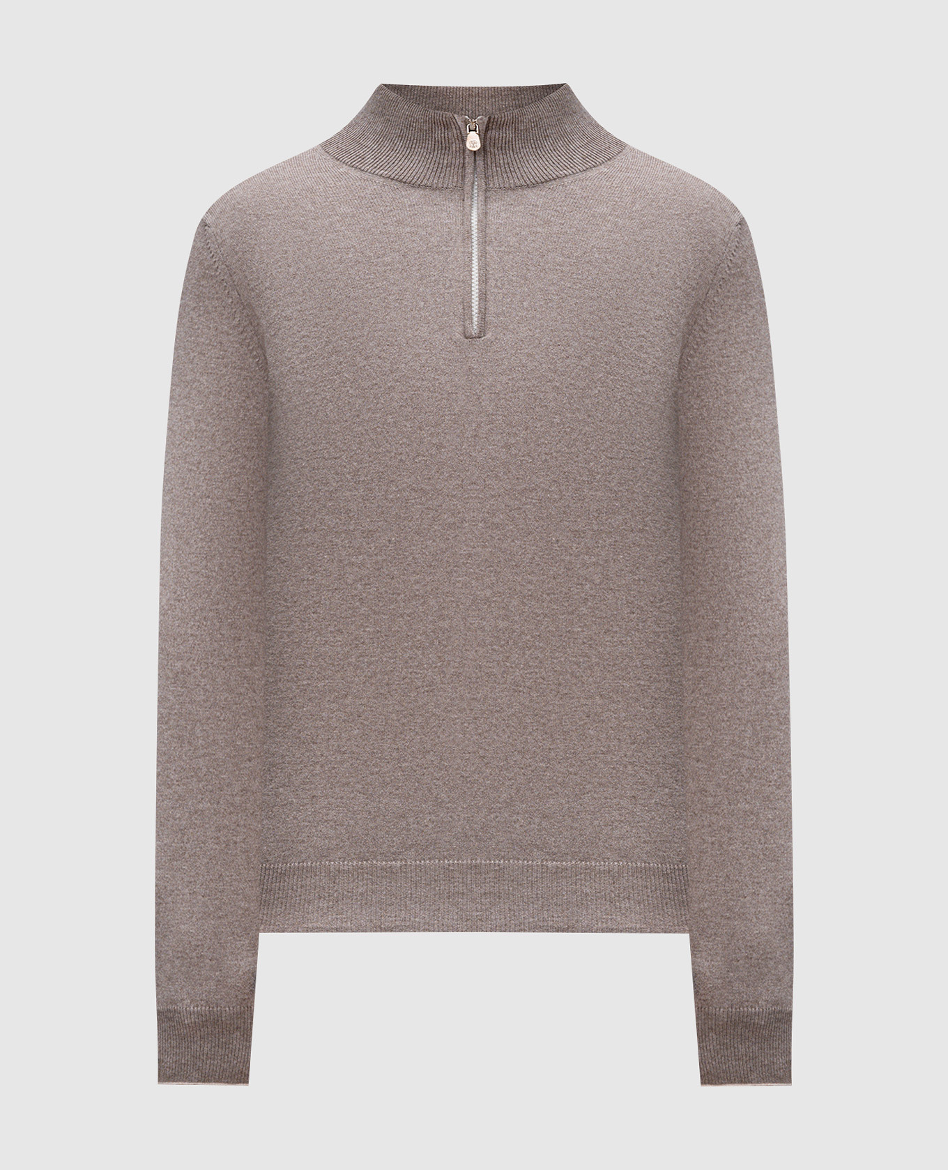 

Beige cashmere jumper with zipper Brunello Cucinelli