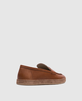 Brunello Cucinelli Brown leather slip-ons Soft MZUETOS725