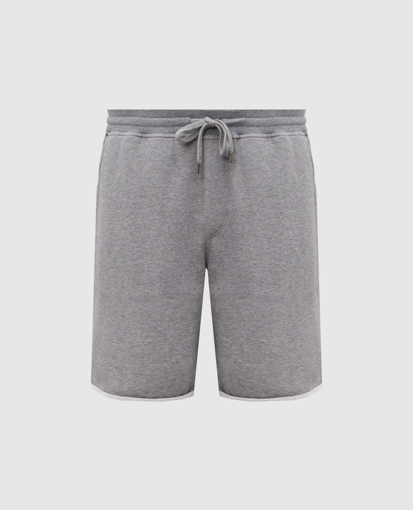 Grey melange shorts with lapels Brunello Cucinelli