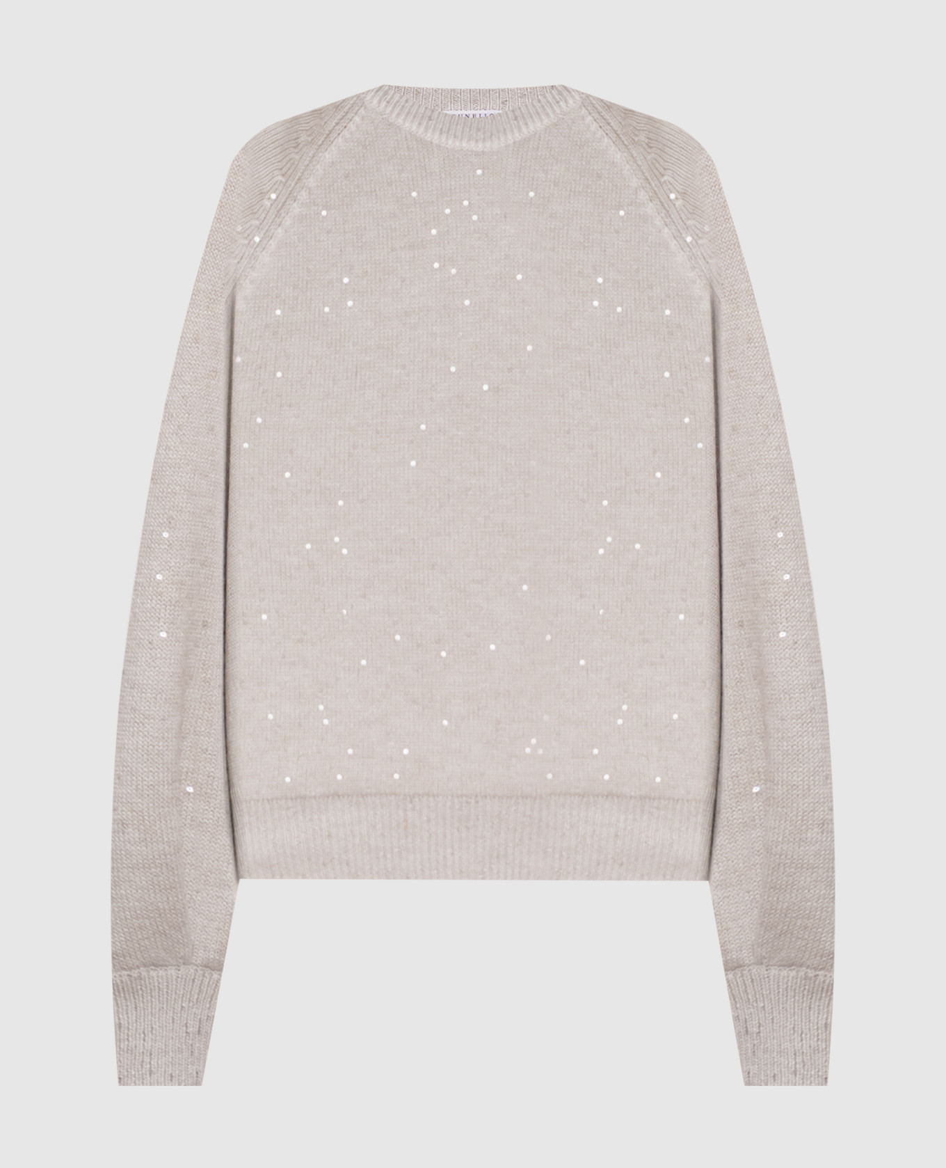 

Beige cashmere and silk sweater with sequins Brunello Cucinelli