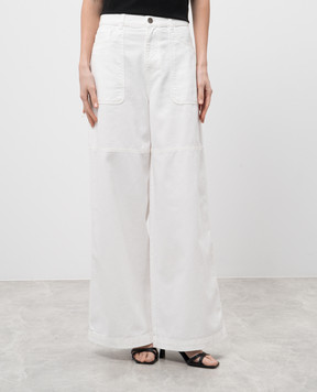 Twinset White jeans with logo patch 251TP2592