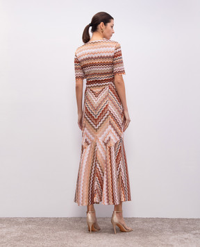 Missoni Brown maxi dress with lurex pattern DS25SG1JBR00ZV